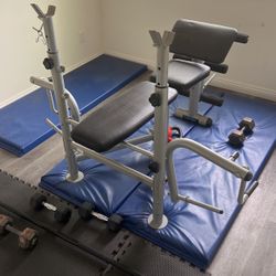 Bench Rack With Leg Extension/Curl/Row