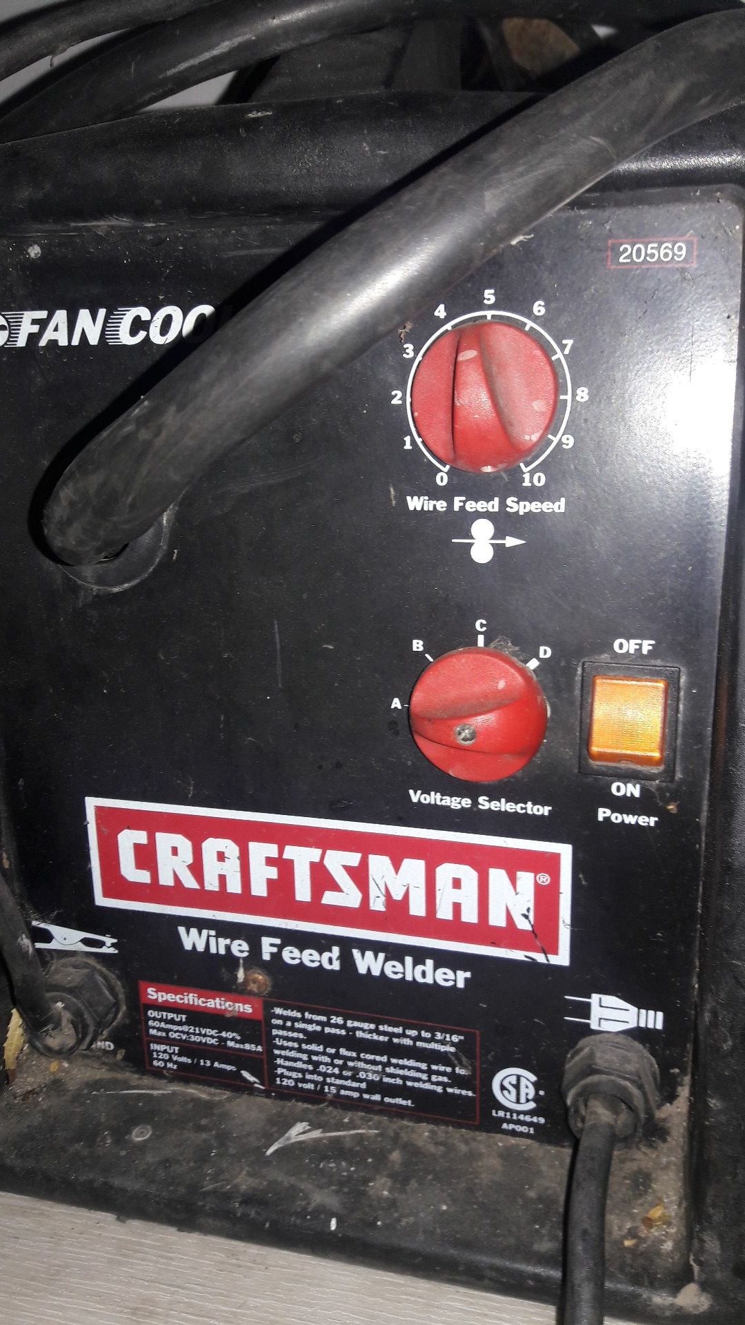 Craftsman welder fan cooled wire feed