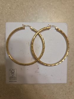 Large size 14 k gold earrings.  Weight is 4.2 grams