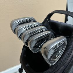 Cobra iron Golf Clubs F8 irons with Taylormade bag