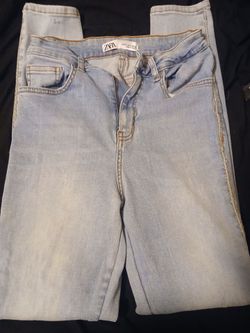 Zara Light Wash Jeans with Side Trim