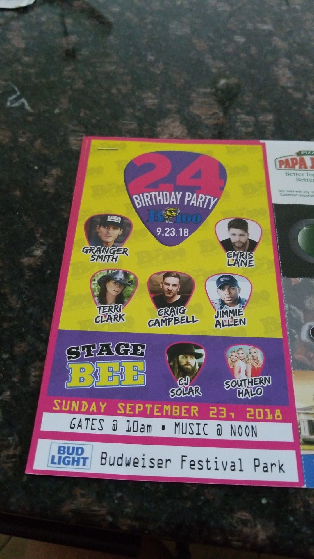 B100 Birthday Party Tickets 9-23-18