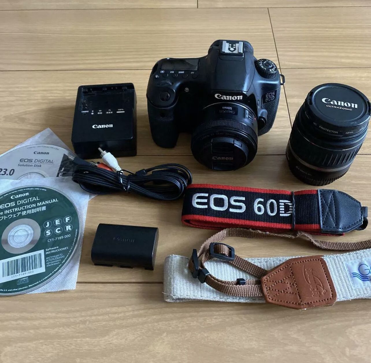 Canon EOS 60D MP Digital SLR Camera Black Body Double Lens