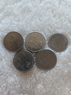 Mexican 1 Peso Coins 1980s Lot of 5