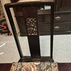 Cherry Wood Oriental Dining Table And Chairs