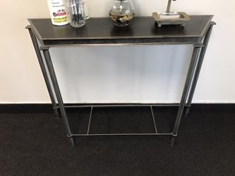 Entry table/console Leather and metal
