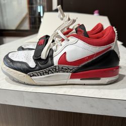 Air Jordan Legacy 312 Low Fire Red White Sneaker, Size 7Y / 8W BNIB CD9054-160