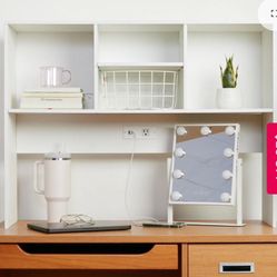 Charging Desk Hutch For Dorm 