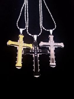 Stainless Steel Cross Necklace Set