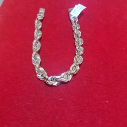 10k Gold Rope Bracelet Chino Lock 