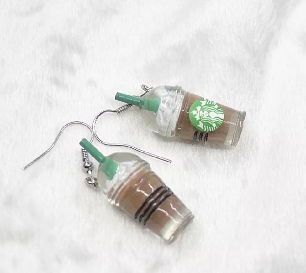 12 Pairs Cute Coffee Cup Frappuccino Starbucks Earrings