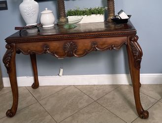 Vintage Wood Console Table .