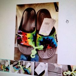 Crocs Slides, Tie Dye, M6/W8, NEW