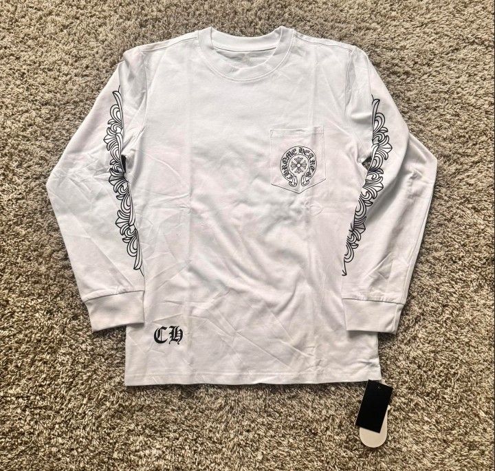 BRAND NEW Chrome Hearts White Long Sleeve T-Shirt Size Medium
