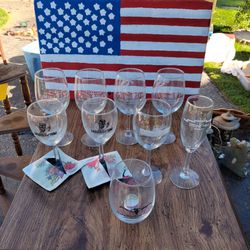 Winery Souvenir Wine Glasses Mixed Lot