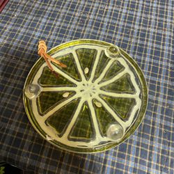 Lime Colored Glass Hot Plate