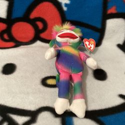 Ty Beanie Babies Rainbow Sock Monkey 