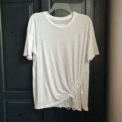 Women’s CURRENT/ELLIOTT 100% Cotton, Soft, White Short Sleeve Light White Pullover Stretch Top… Medium