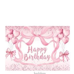 Coquette Bday Banner And Bow Decor 