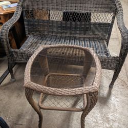Outdoor patio couch and table 