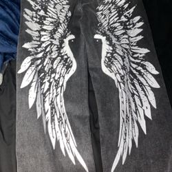 Jesse Pinkman Style Y2K Skater Winged Flared Jeans Affliction