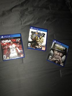 NBA 2K17, Dragonball 2 Xenoverse, COD WW2
