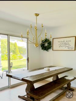 Gold Chandelier 34in