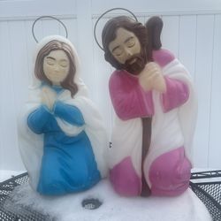 Vintage Empire Blow Molds Mary And Joseph. 