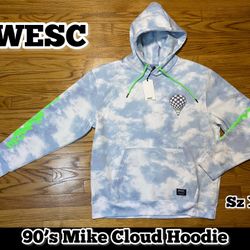WESC 90’s Mike Cloud Hoodie Blue Drawstring Unisex Men’s Sz XL New!
