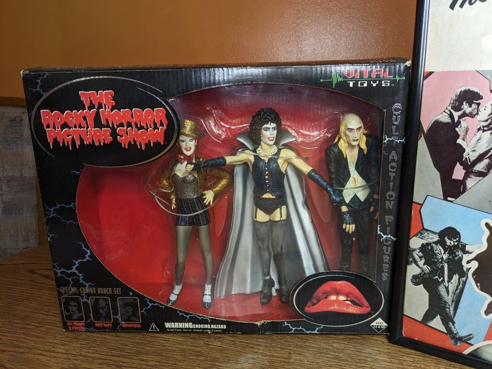 25th Anniversary Rocky Horror Vital Toys Dolls & Framed Album