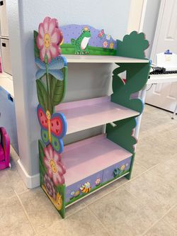 Fantasy Fields Magic Garden 3-Tier Wooden Bookcase + Storage Drawers