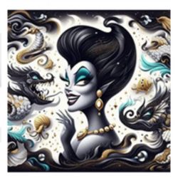 Walt Disney Villains Diamond Art Painting Kit for Adults, Full Drill Dots/Gems/Diamonds, DIY Arts Crafts, 13.78x13.78 Inches *NEW In Pack*