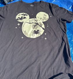 Disney Mickey Mouse Halloween Glow-in-the-Dark Moon Graphic T- Shirt