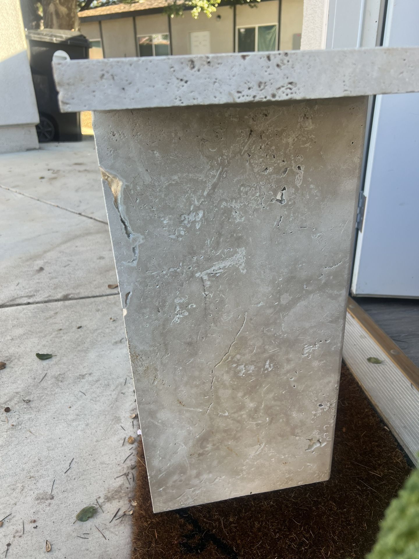 Travertine Side Table