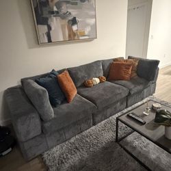 Dark Gray 3–Piece Sofa