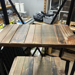Rustic Wood & Metal Shelf