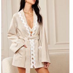 COMMENSE Women's Wave Trim Belted Shirt Jacket – Khaki XL