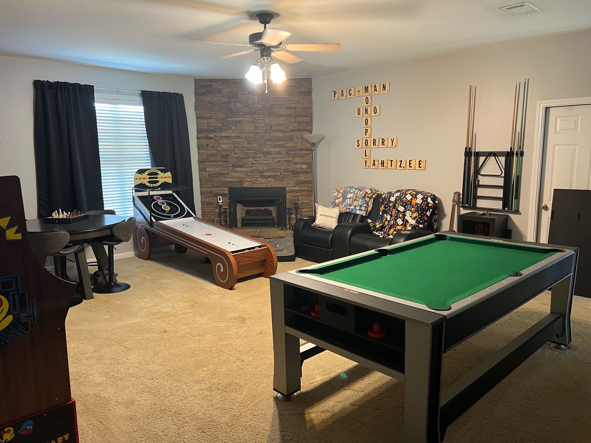 Game room set up