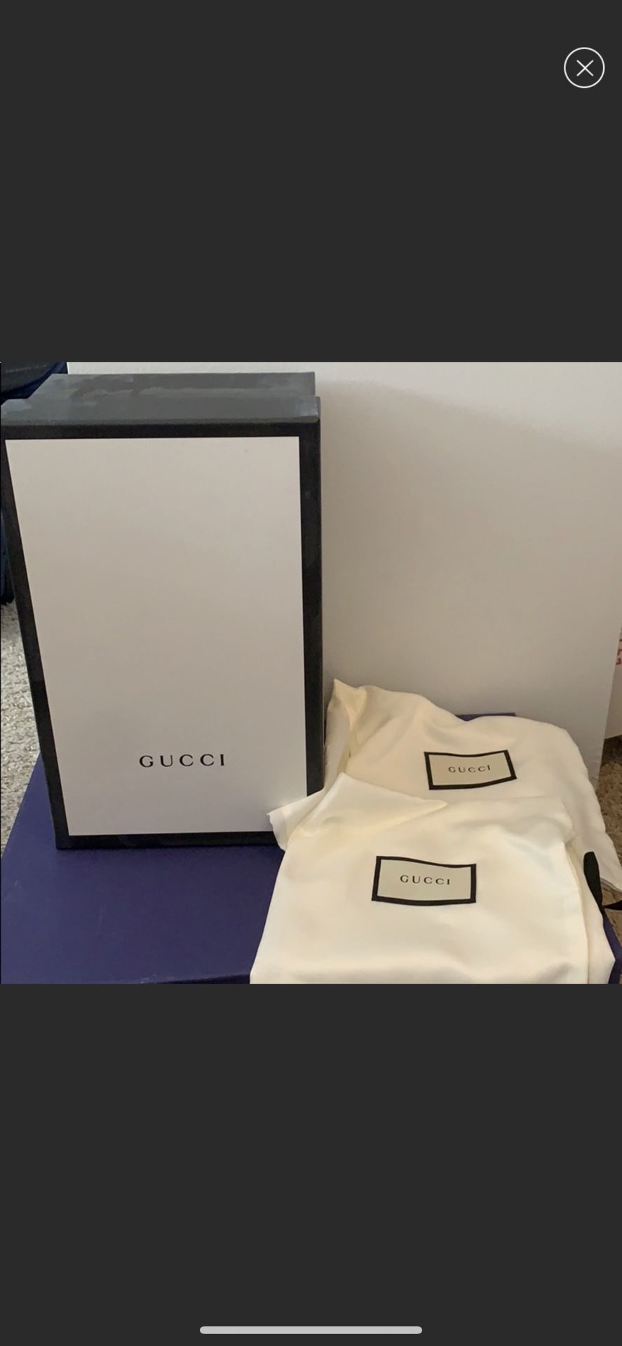 Gucci box and 2 dust bags