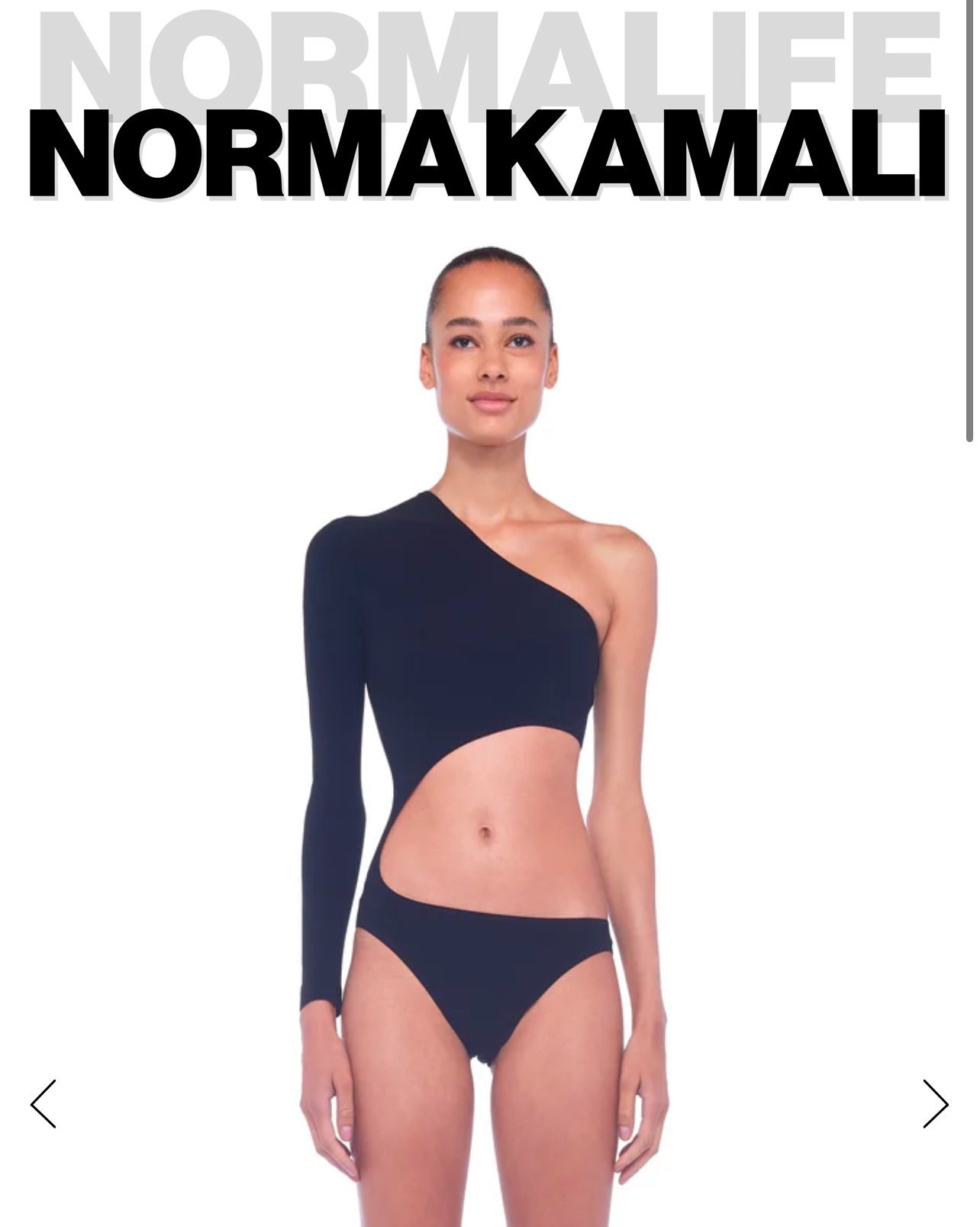 Norma Kamali One Sleeve Shane Bodysuit