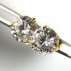 2 Karat Cubic Zirconium Gold Plated Earrings