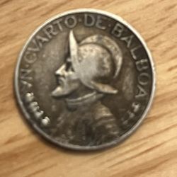 1930 1/2 Balboa Panama Coin .900 Silver 
