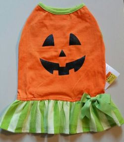 Pumpkin Face Pet Dress - Medium