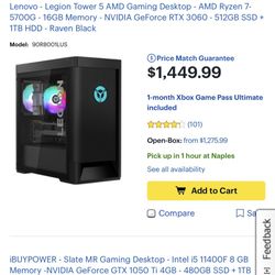 LEGION TOWER 5 AMD RYZEN 7 - 5700 G - GEFORCE 3060 - 64GB RAM