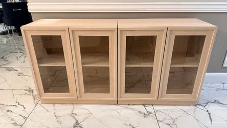 New Set of 2 Sideboard Cabinets with glass doors