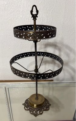 Beaucoup Designs Two-Tier Ornate Metal Display Stand