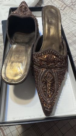 Intricate Beading Mini Heel Size 7.5