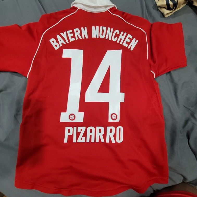 2006 Adidas Home Bayern Munich Soccer Jersey Claudio Pizarro Kids Large Bundesliga Peru