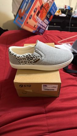 New Grey Leopard Slip On Sneaker