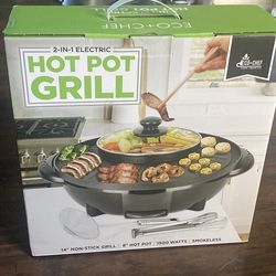 Eco+Chef 2-in-1 Electric Hot Pot Grill.